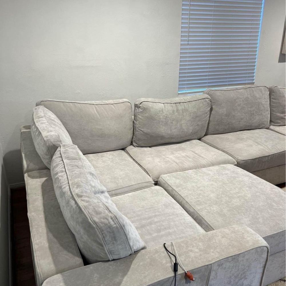 Sky Gray corded velvet  standard seat set Covers Lovesac